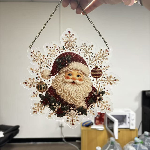 Snowflake Suncatcher Diamond Art Kit – Vintage Santa