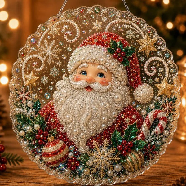 Diamond Art Suncatcher Kit - Santa Portrait