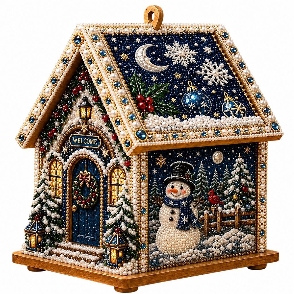 3D Christmas House Diamond Art Kit – Snowy Cottage