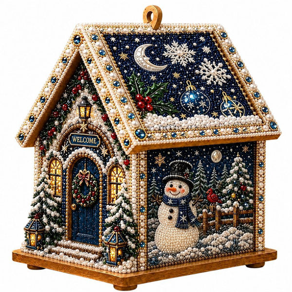 3D Christmas House Diamond Art Kit – Snowy Cottage