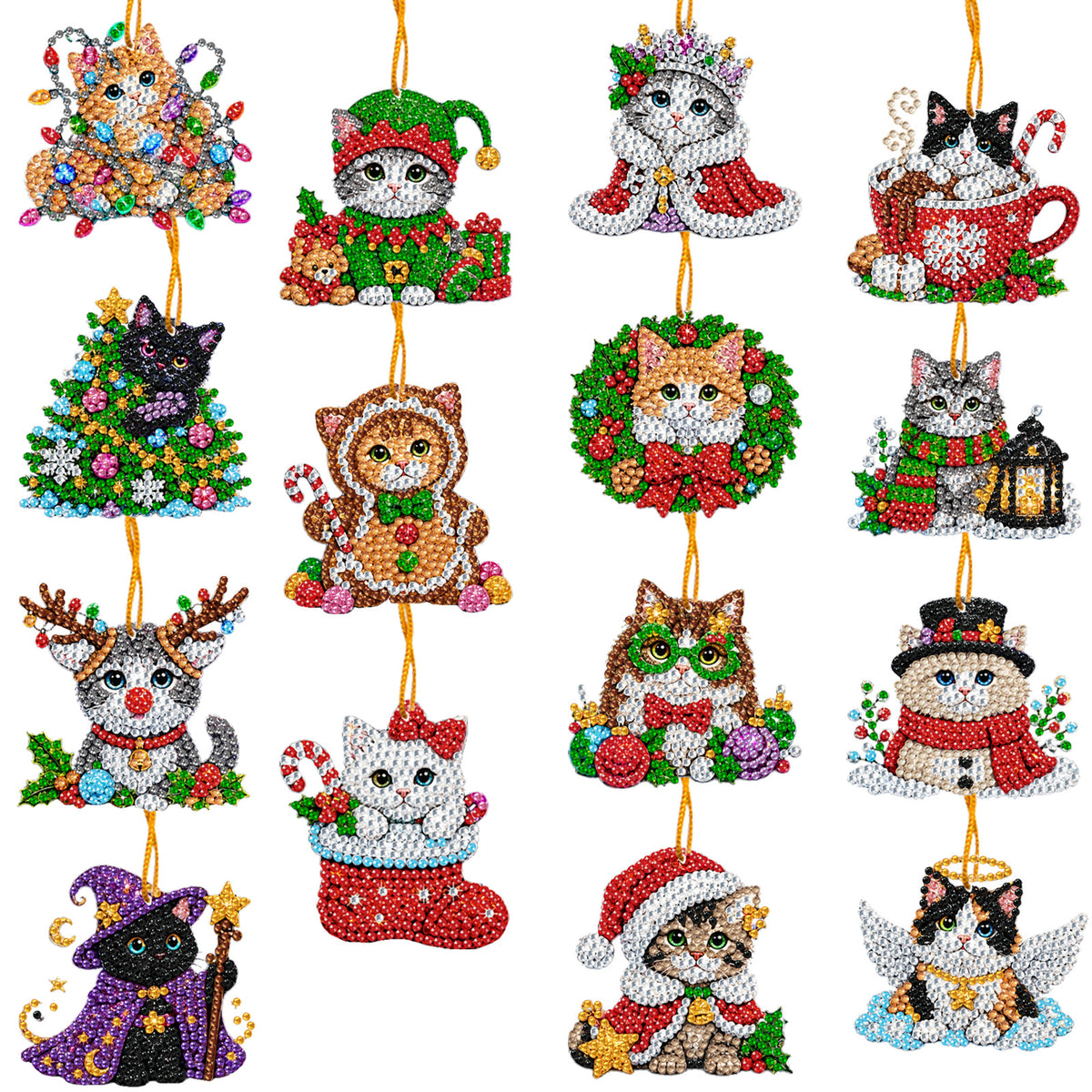 Christmas Ornament Craft Set (15 Pieces) – Christmas Cats