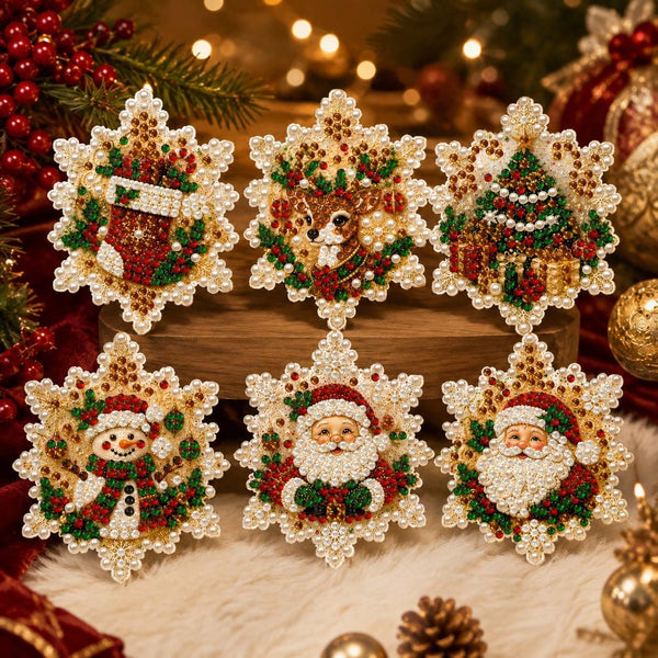 Heirloom Christmas Ornament Set (6-Pack) – Snowflake Stars