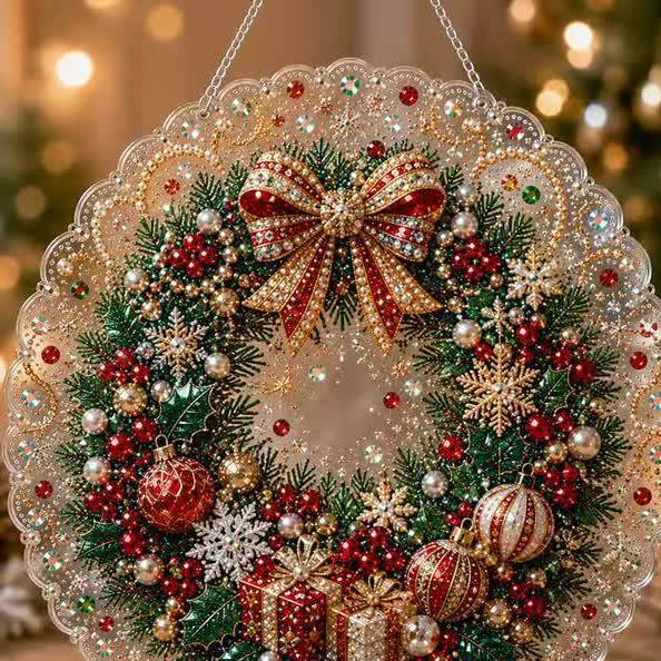 🎅✨ Christmas Diamond Art Hanging Ornament Kit – Trees & Wreaths