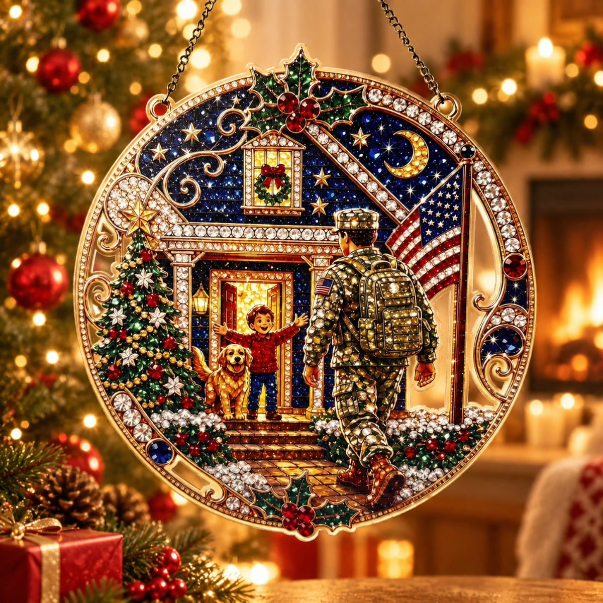 🎅✨ Christmas Gem Art Wreath Ornament Kit – Nutcracker Classics