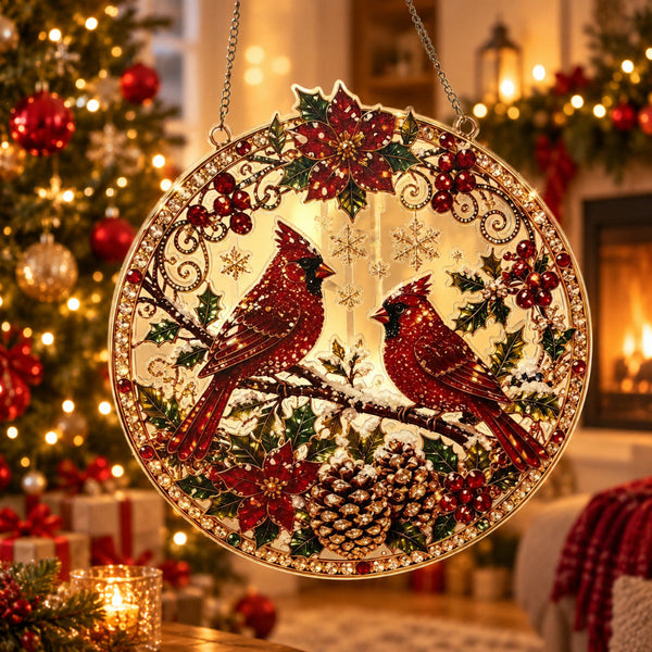 🎅✨ Christmas Gem Art Wreath Ornament Kit – Woodland & Pets