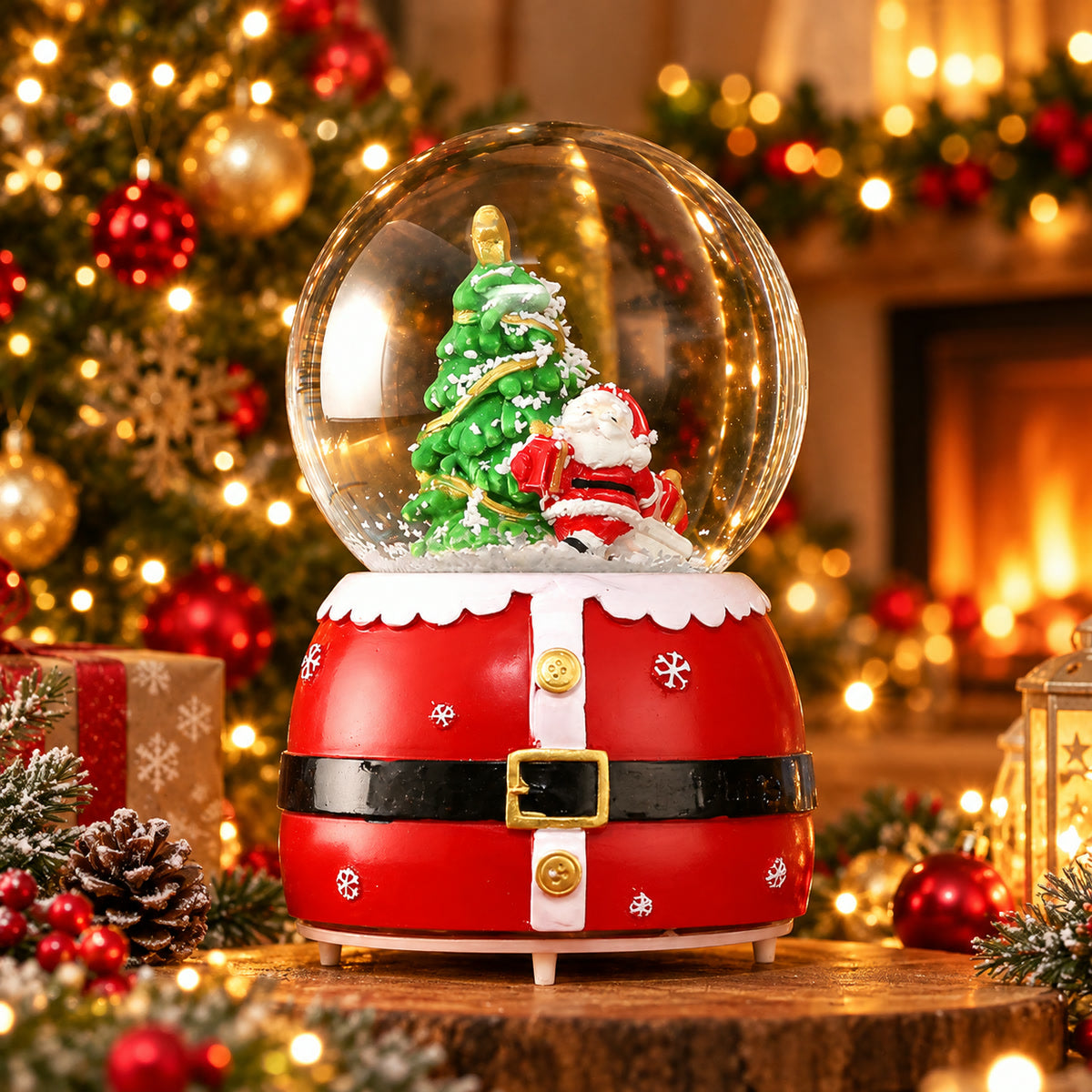 🛷 Gift Sleigh musical light-up Christmas snow globe
