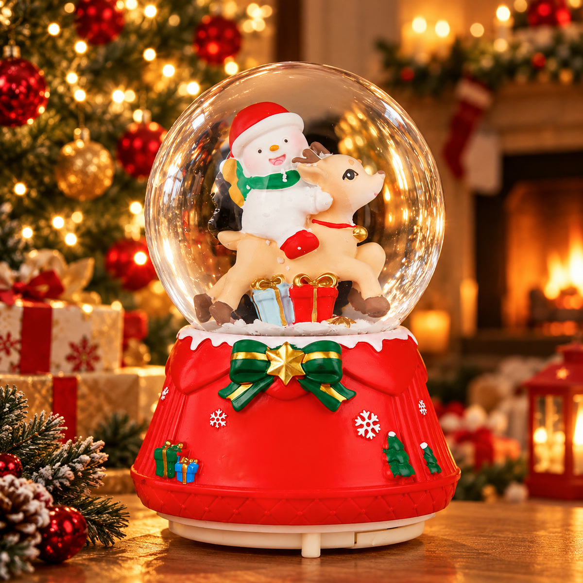 ⛄ Snowman #1 musical light-up Christmas snow globe