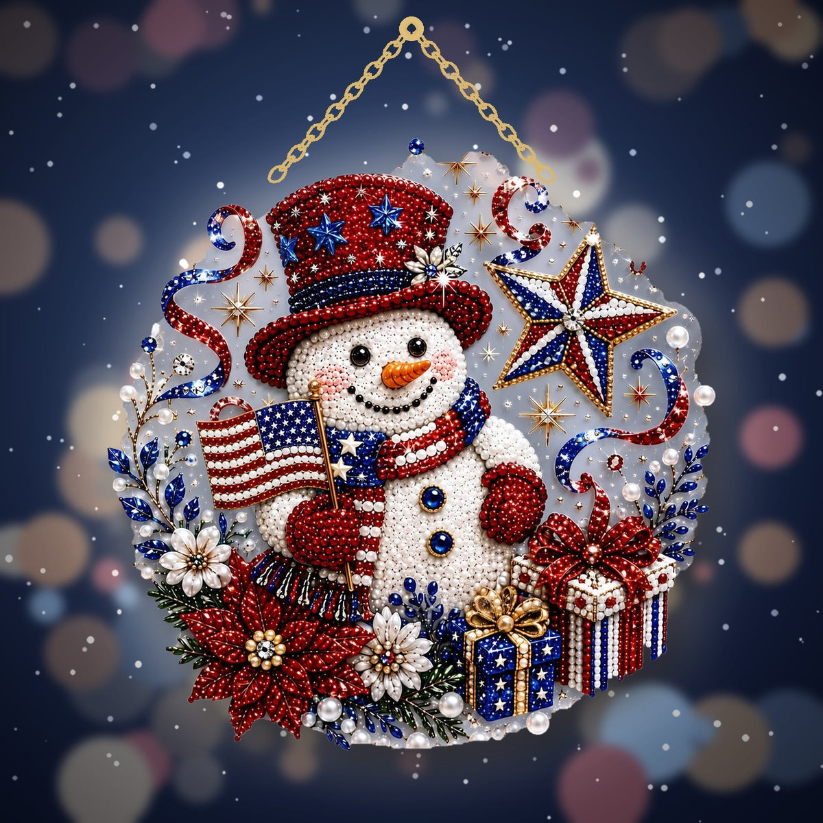 Patriotic Snowman – Snowman & Friends ornament